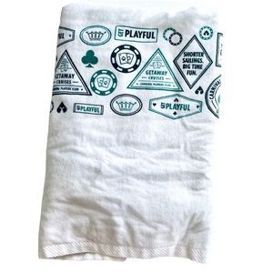 Carnival Players Club Getaway Casino Collectible green & white beach pool towel